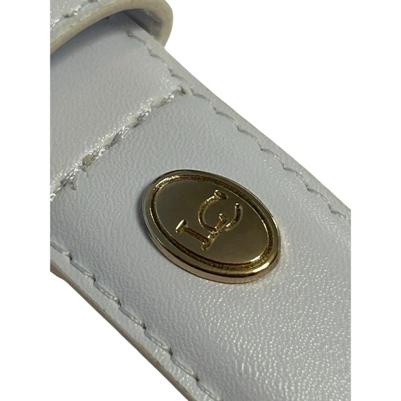 Liz Claiborne Vintage Faux Leather 1" Belt Women's Size Medium 37.5" White NWOT - Picture 3 of 12